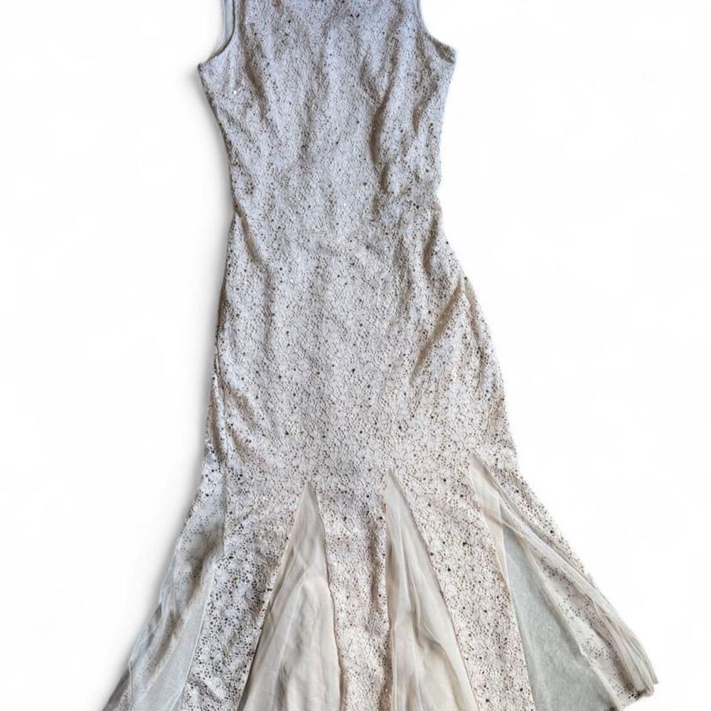 Candalite Women's Cream and Pink Dress